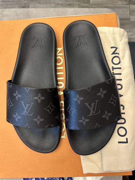 louis vuitton waterfront line mule slides.